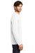 District DT105 Mens Perfect Weight Long Sleeve Crewneck T-Shirt Bright White Model Side