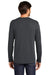 District DT105 Mens Perfect Weight Long Sleeve Crewneck T-Shirt Charcoal Grey Model Back