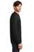 District DT105 Mens Perfect Weight Long Sleeve Crewneck T-Shirt Black Model Side