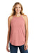 District DT137L Womens Perfect Tri Rocker Tank Top Blush Pink Frost Model Front