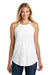 District DT137L Womens Perfect Tri Rocker Tank Top White Model Front