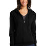 District Womens Full Zip Hooded Sweatshirt Hoodie w/ Pockets - Black