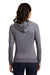 District DT2100 Womens Full Zip Hooded Sweatshirt Hoodie Heather Dark Grey Model Back