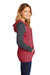 District DT296 Womens Fleece Hooded Sweatshirt Hoodie Heather Red/Charcoal Grey Model Side