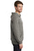 District DT355 Mens Perfect French Terry Hooded Sweatshirt Hoodie Grey Frost Model Side