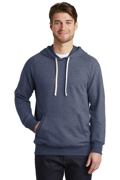 District DT355 Mens Perfect French Terry Hooded Sweatshirt Hoodie New Navy Blue Model Front