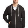 District Mens Perfect French Terry Full Zip Hooded Sweatshirt Hoodie - Black