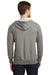 District DT356 Mens Perfect French Terry Full Zip Hooded Sweatshirt Hoodie Grey Frost Model Back