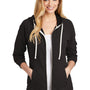 District Womens Perfect French Terry Full Zip Hooded Sweatshirt Hoodie - Black