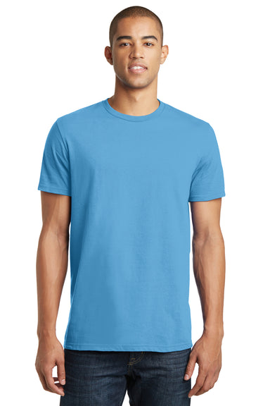 District DT5000 Mens The Concert Short Sleeve Crewneck T-Shirt Aquatic Blue Model Front