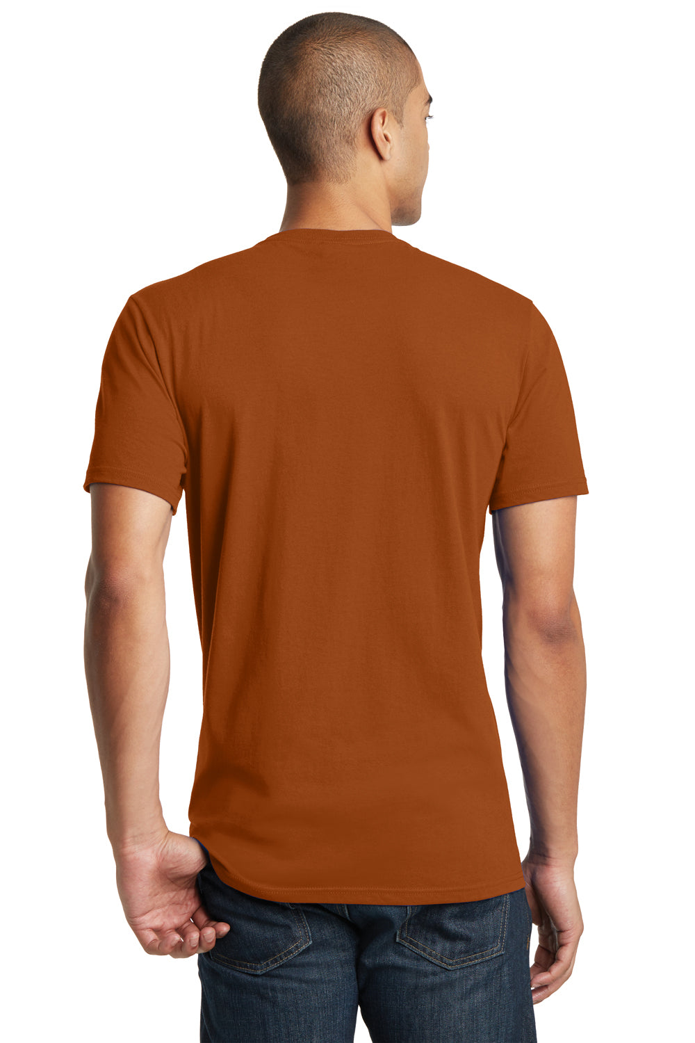 District DT5000 Mens The Concert Short Sleeve Crewneck T-Shirt Burnt Orange Model Back