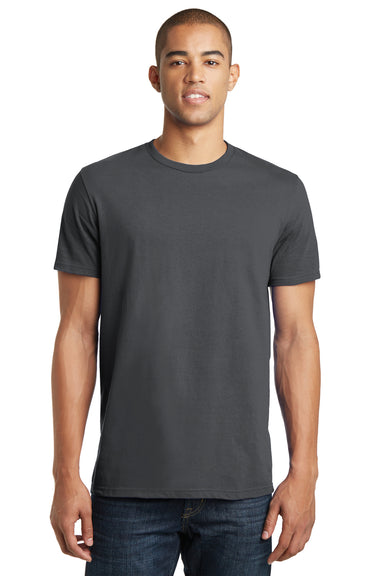 District DT5000 Mens The Concert Short Sleeve Crewneck T-Shirt Charcoal Grey Model Front