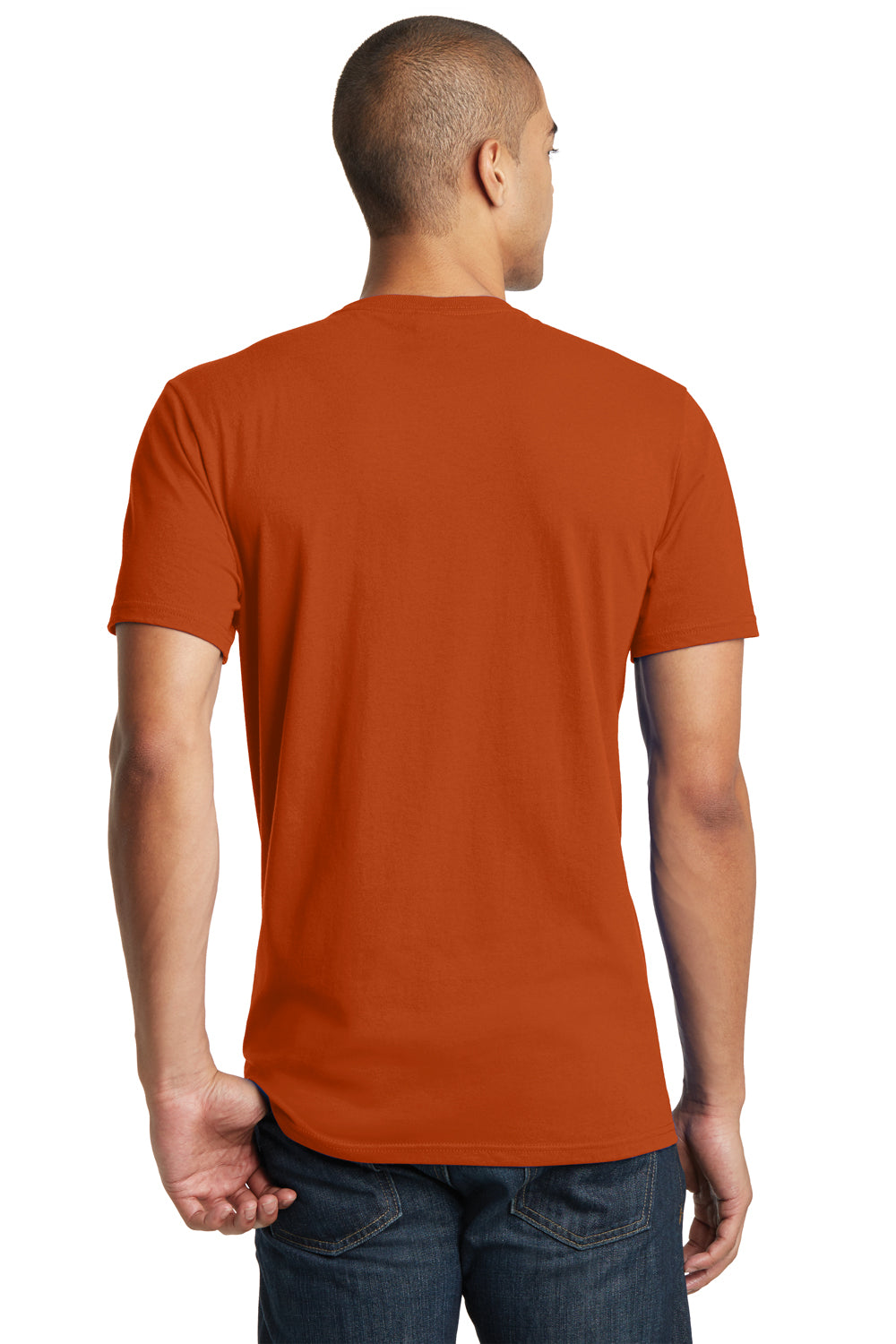 District DT5000 Mens The Concert Short Sleeve Crewneck T-Shirt Deep Orange Model Back