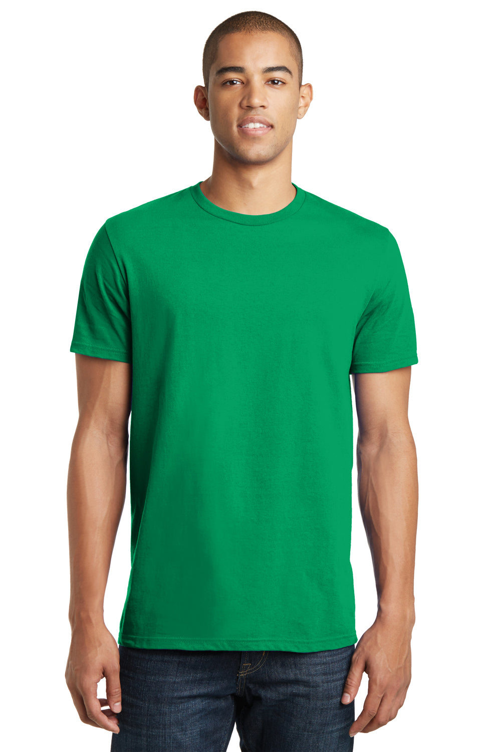 District DT5000 Mens The Concert Short Sleeve Crewneck T-Shirt Kelly Green Model Front