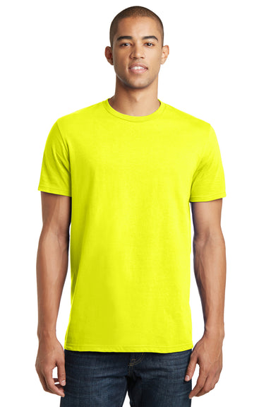 District DT5000 Mens The Concert Short Sleeve Crewneck T-Shirt Neon Yellow Model Front