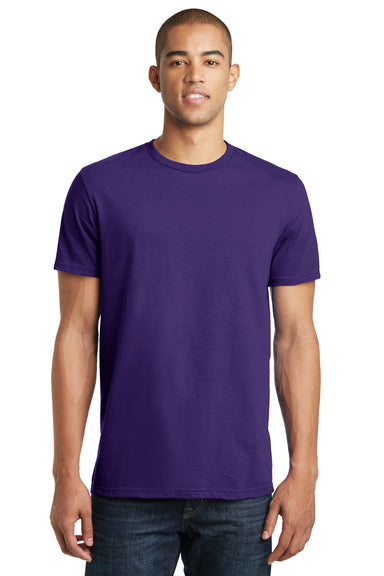 District DT5000 Mens The Concert Short Sleeve Crewneck T-Shirt Purple Model Front