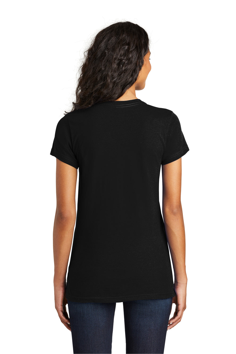 District DT5001 Womens The Concert Short Sleeve Crewneck T-Shirt Black Model Back