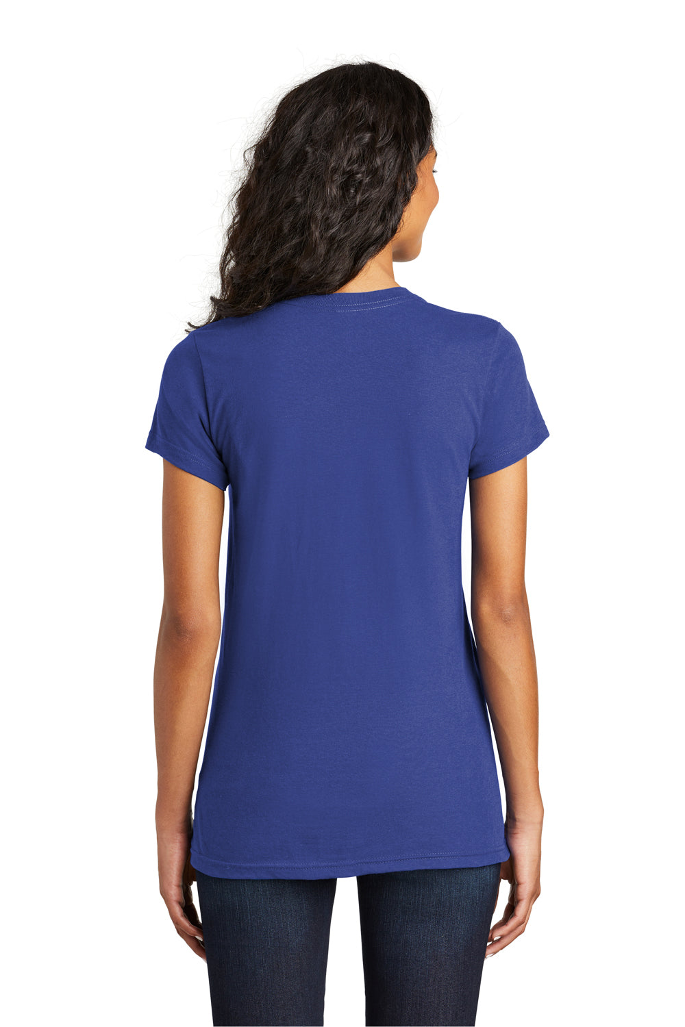 District DT5001 Womens The Concert Short Sleeve Crewneck T-Shirt Deep Royal Blue Model Back