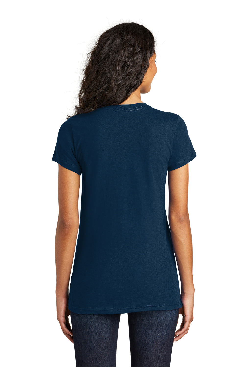 District DT5001 Womens The Concert Short Sleeve Crewneck T-Shirt New Navy Blue Model Back