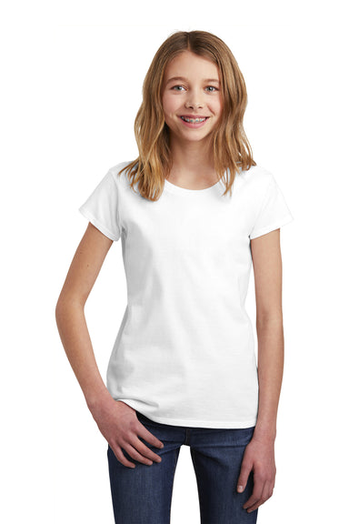 District DT6001YG Youth Very Important Short Sleeve Crewneck T-Shirt White Model Front