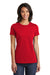 District DT6002 Womens Very Important Short Sleeve Crewneck T-Shirt Classic Red Model Front