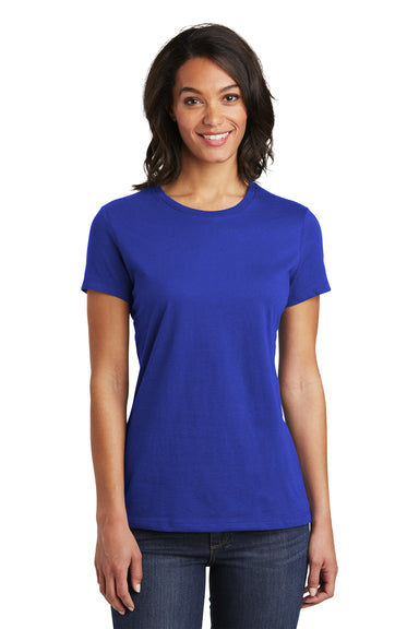 District DT6002 Womens Very Important Short Sleeve Crewneck T-Shirt Deep Royal Blue Model Front