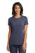 District DT6002 Womens Very Important Short Sleeve Crewneck T-Shirt Heather Navy Blue Model Front