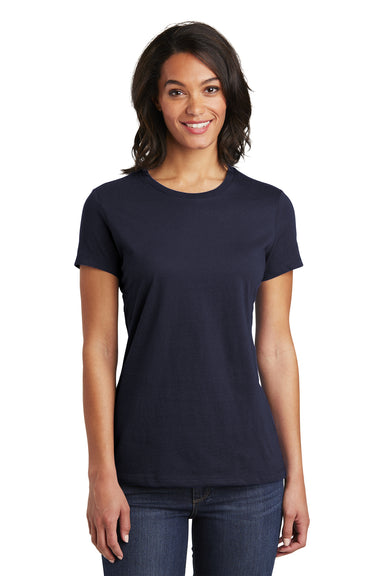 District DT6002 Womens Very Important Short Sleeve Crewneck T-Shirt New Navy Blue Model Front