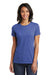 District DT6002 Womens Very Important Short Sleeve Crewneck T-Shirt Royal Blue Frost Model Front