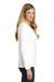 District DT6201 Womens Very Important Long Sleeve V-Neck T-Shirts White Model Side