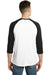 District DT6210 Mens Very Important 3/4 Sleeve Crewneck T-Shirt White/Black Model Back