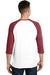 District DT6210 Mens Very Important 3/4 Sleeve Crewneck T-Shirt White/Heather Red Model Back