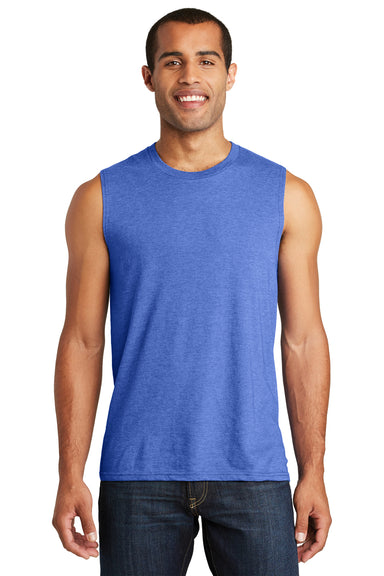 District DT6300 Mens Very Important Muscle Tank Top Royal Blue Frost Model Front