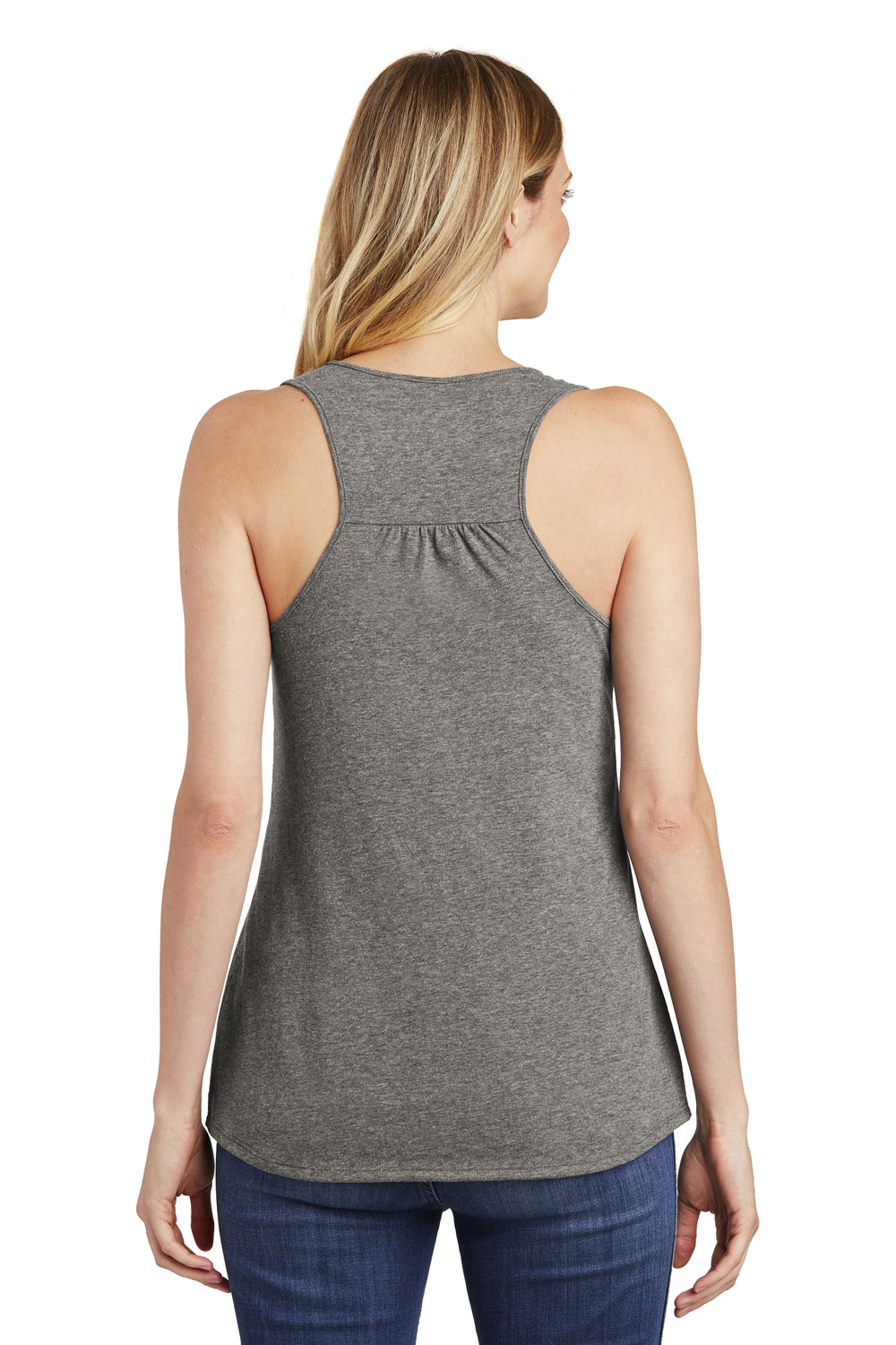 District DT6302 Womens Very Important Tank Top Grey Frost Model Back