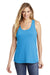 District DT6302 Womens Very Important Tank Top Heather Bright Turquoise Blue Model Front