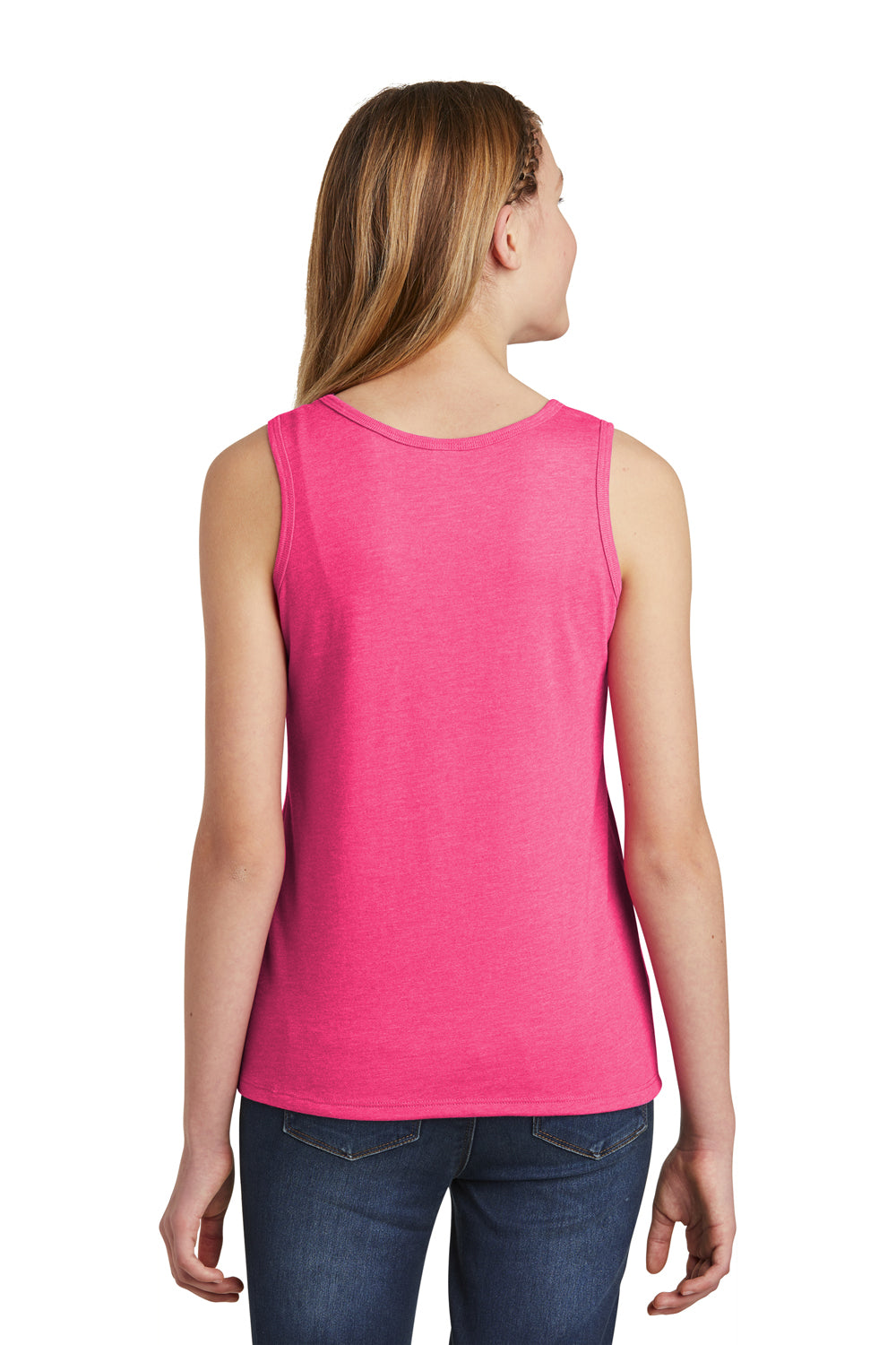 District DT6303YG Youth Very Important Tank Top Fuchsia Pink Frost Model Back