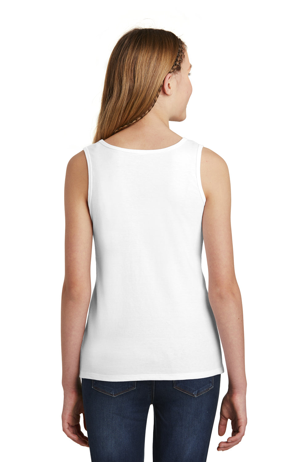 District DT6303YG Youth Very Important Tank Top White Model Back