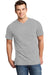 District DT6500 Mens Very Important Short Sleeve V-Neck T-Shirt Heather Light Grey Model Front