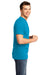 District DT6500 Mens Very Important Short Sleeve V-Neck T-Shirt Light Turquoise Blue Model Side