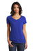 District DT6503 Womens Very Important Short Sleeve V-Neck T-Shirt Deep Royal Blue Model Front