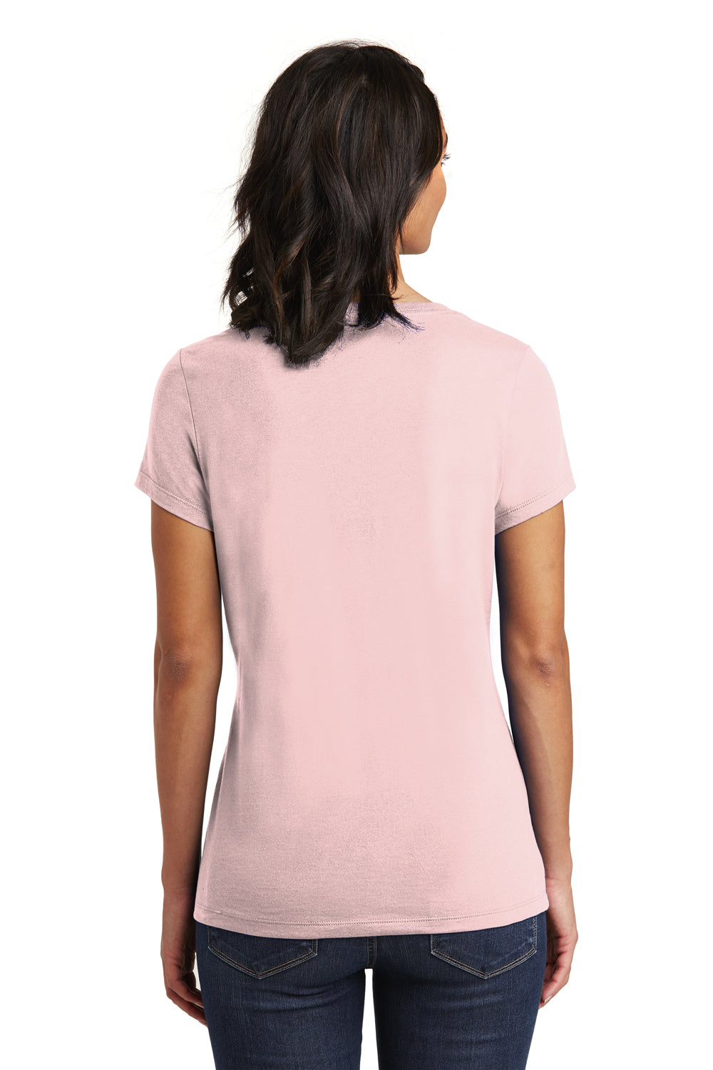 District DT6503 Womens Very Important Short Sleeve V-Neck T-Shirt Dusty Lavender Model Back