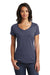 District DT6503 Womens Very Important Short Sleeve V-Neck T-Shirt Heather Navy Blue Model Front