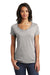 District DT6503 Womens Very Important Short Sleeve V-Neck T-Shirt Heather Light Grey Model Front