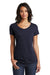 District DT6503 Womens Very Important Short Sleeve V-Neck T-Shirt New Navy Blue Model Front