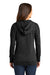 District DT665 Womens Medal Full Zip Hooded Sweatshirt Hoodie Black Model Back