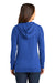 District DT665 Womens Medal Full Zip Hooded Sweatshirt Hoodie Deep Royal Blue Model Back