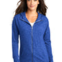 District Womens Medal Full Zip Hooded Sweatshirt Hoodie w/ Pockets - Deep Royal Blue