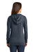 District DT665 Womens Medal Full Zip Hooded Sweatshirt Hoodie New Navy Blue Model Back