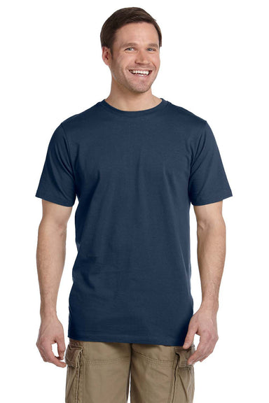 Econscious EC1075 Mens Short Sleeve Crewneck T-Shirt Navy Blue Model Front