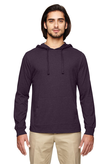 Econscious EC1085 Mens Eco Jersey Hooded T-SHirt Hoodie Eggplant Purple Model Front